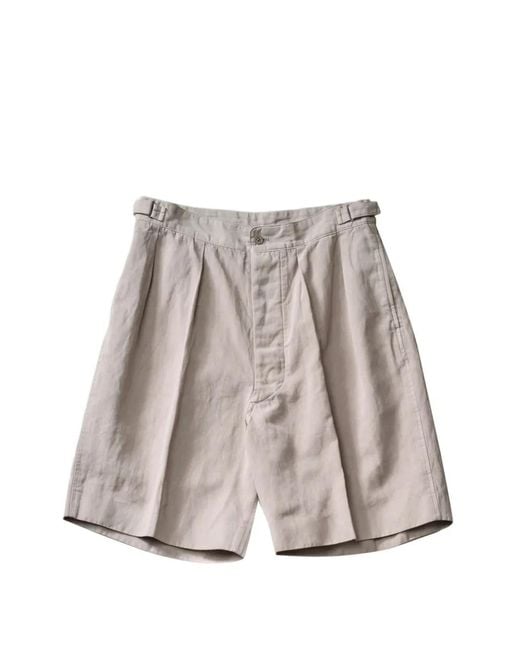 Kaptain Sunshine Natural Pleated Shorts for men