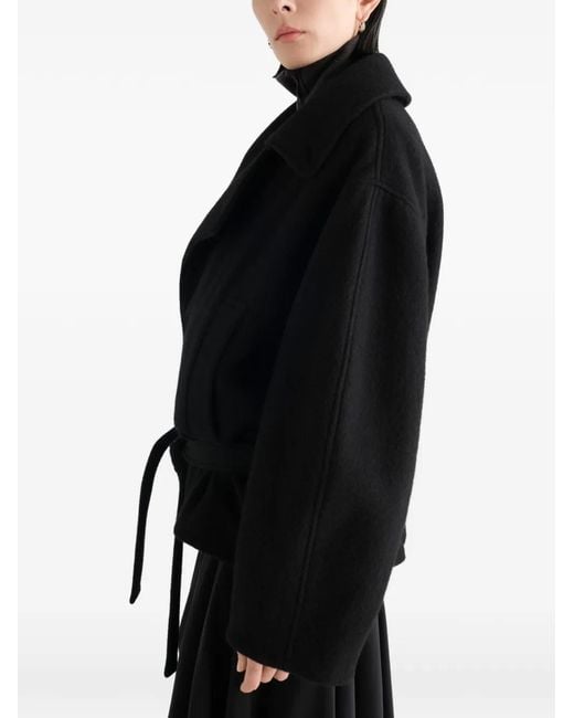 Lemaire Black Short Wrap Coat
