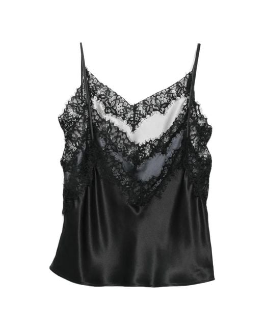 Viktor & Rolf Black Lace-Trim Triple-Layer Blouse