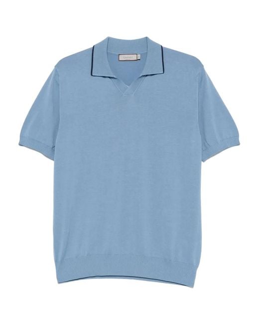 Canali Blue Jersey T-Shirt for men