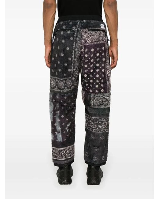 Neighborhood Black Bandana-print Fleece Track Pants - Men's - Polyester for men