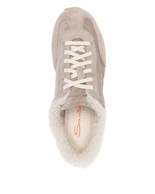 Santoni Gray Panelled Sneakers