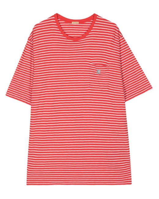 Undercover Red Striped Cotton T-shirt for men