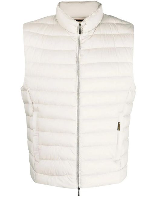 Moorer White Padded Zip-Up Gilet for men