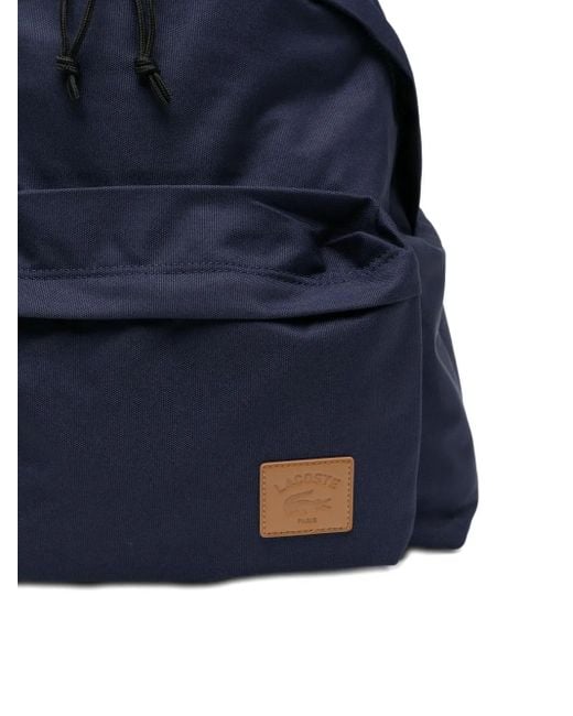 Lacoste Blue Logo-Patch Backpack for men
