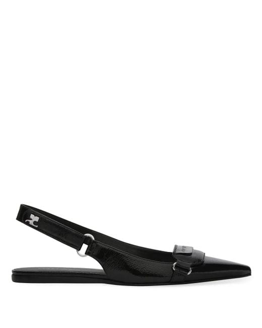Courreges Black Racer Slingback Pumps