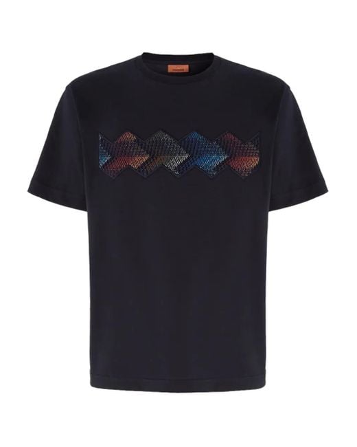 Camiseta con estampado en zigzag Missoni de hombre de color Black