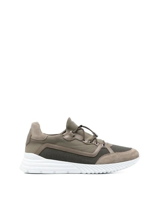 Stefano Ricci Gray Suede-Panelled Drawstring-Fastening Sneakers for men