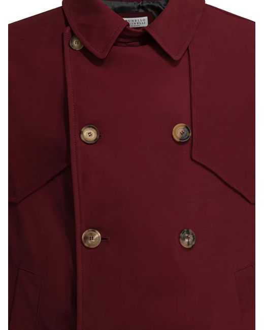 Brunello Cucinelli Red Double-Breasted Jacket for men
