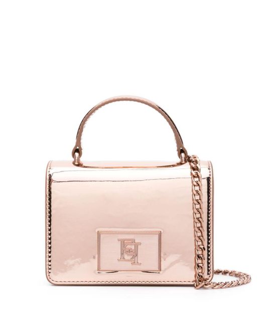 Elisabetta Franchi Pink Mirrored Metallic-effect Mini Bag