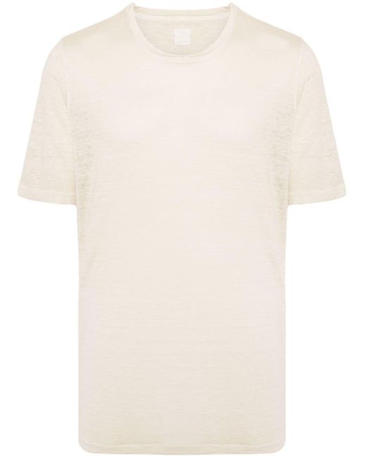 120% Lino White Short-sleeved Linen Shirt for men