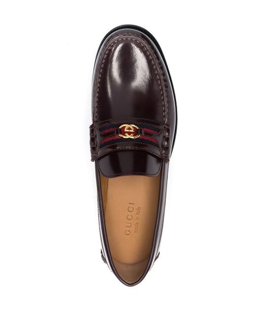 Gucci Leer Leren Loafers in het Rood voor heren - Lyst