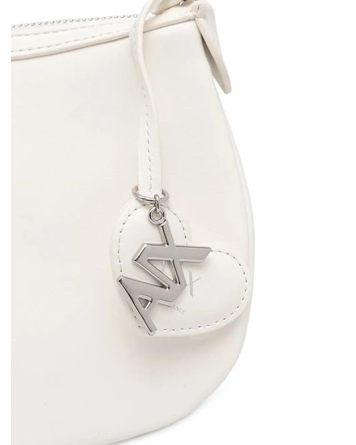 ARMANI EXCHANGE White Sac Porté Épaule À Anse Tressée Et Breloque À Logo