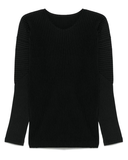 Homme Plissé Issey Miyake Black Plissé-Effect T-Shirt for men