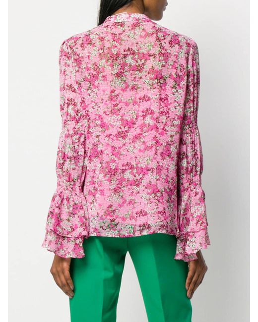 Michael Kors Floral Chiffon Blouse in Pink Lyst Canada
