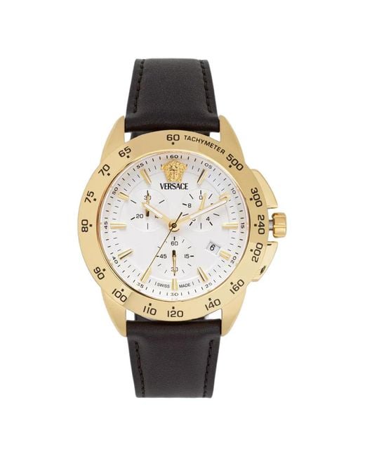 Versace Metallic Round Case Watch for men