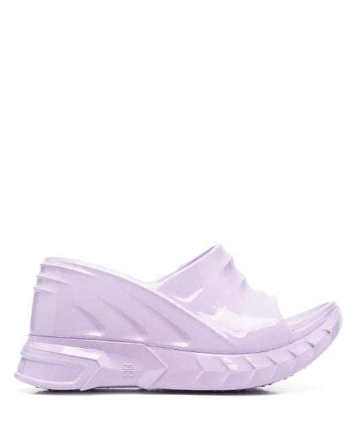 Givenchy Purple Wedge Slip-On Sandals