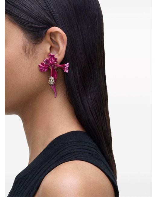 Marc Jacobs Red The Future Flower-detailing Earrings
