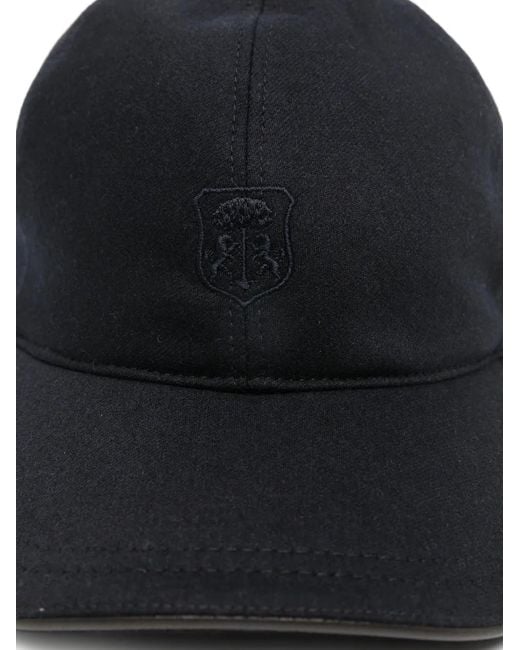 Corneliani Black Tonal Logo Cap for men
