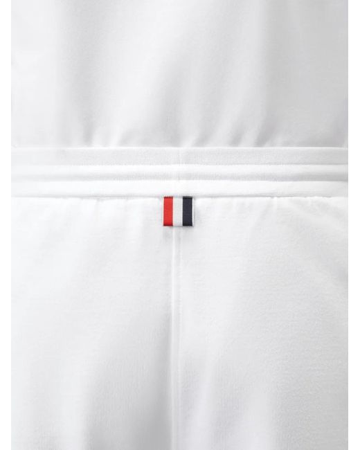 Thom Browne Blue 4-Bar Loopback Shorts for men