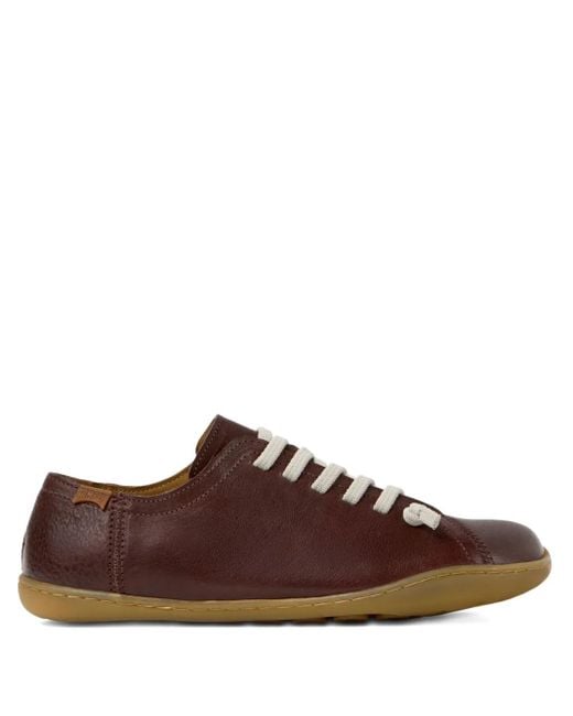 Camper Brown Peu Cami Lace-Up Leather Sneakers