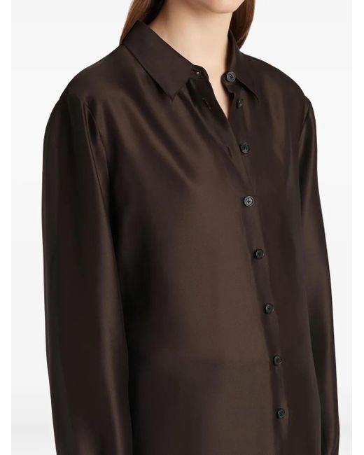 Khaite Black Auryn Button-Down Twill Top