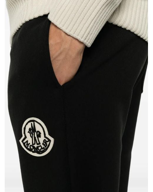 Moncler Black Logo-Patch Track Pants for men