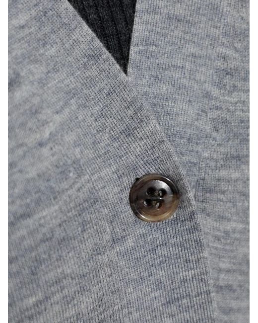 Lisa Yang Gray Buttoned V-Neck Cardigan
