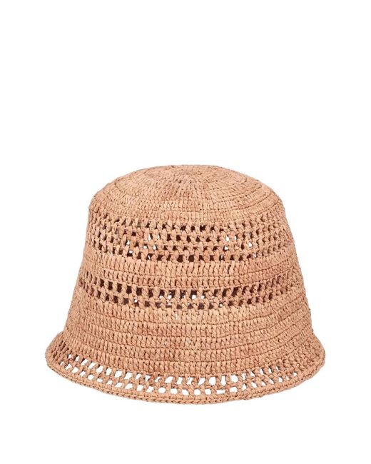 Chloé Natural Sunset Fischerhut Aus Bast Mit Logo-Patch