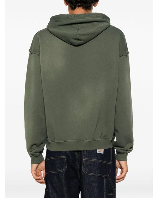 DIESEL Green Logo-Embroidered Hoodie for men