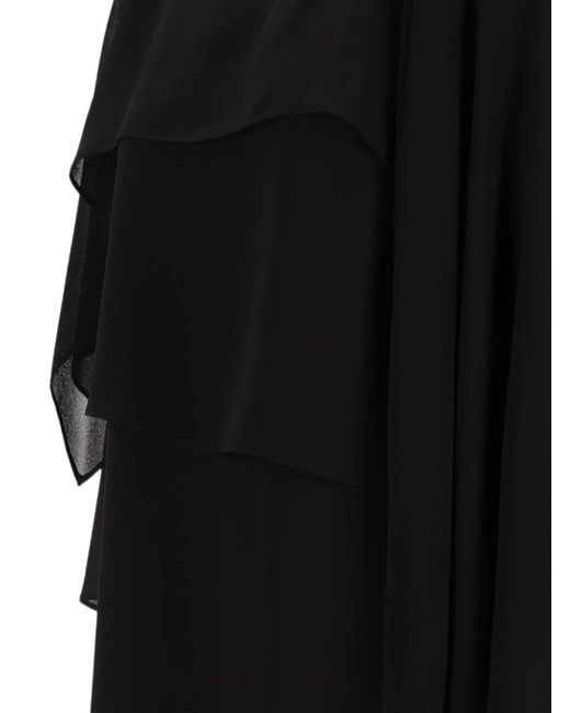 MM6 by Maison Margiela Black Asymmetric Layered Mini Dress