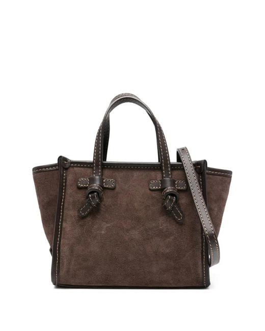 Gianni Chiarini Brown Mini Miss Marcella Knotted Suede Bag