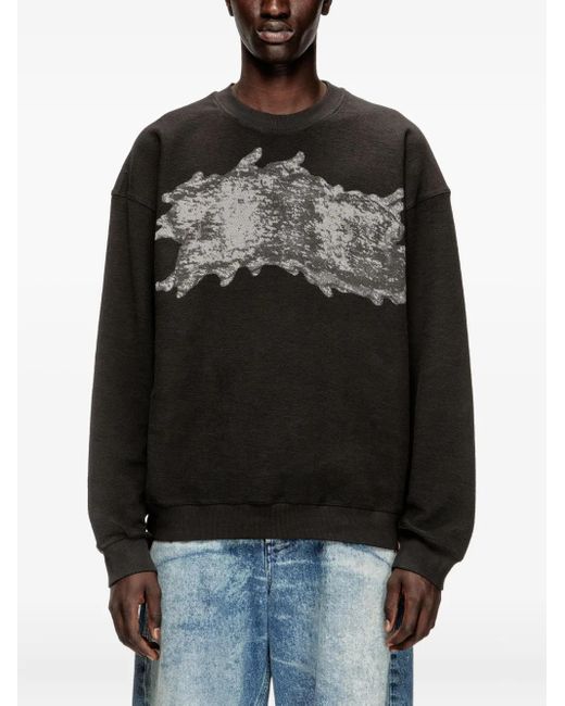 DIESEL Black Graffiti-Print Sweatshirt for men