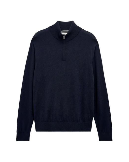 Pringle of Scotland Blue Quarter-Zip Merino Wool Sweater for men