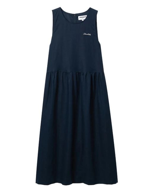 Chocoolate Blue Cotton-Blend Dress