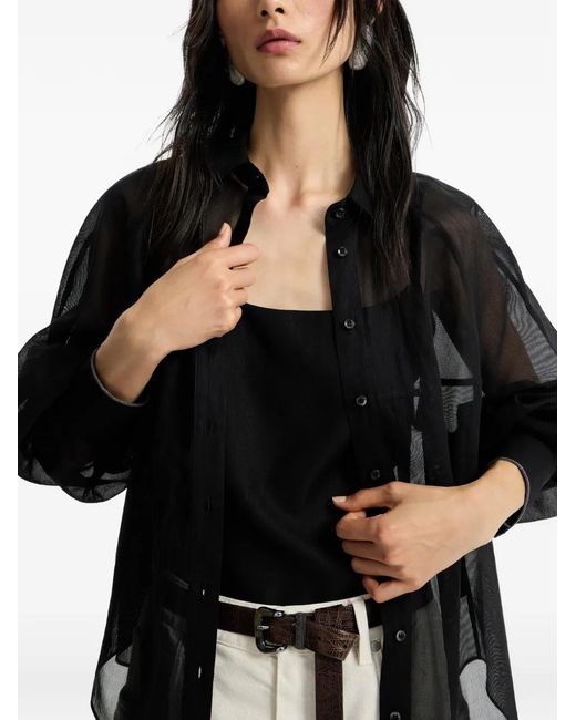 Brunello Cucinelli Black Monili Cotton Shirt