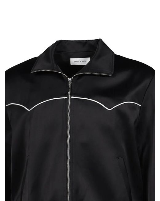 Ernest W. Baker Black Western Piped Track Jacket for men