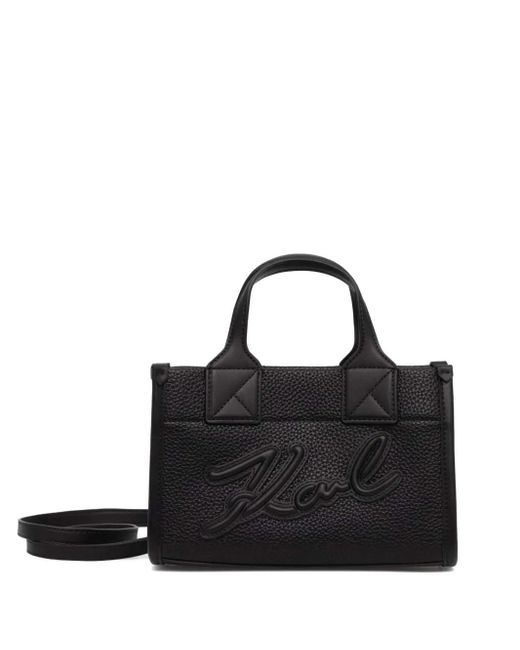 Karl Lagerfeld Black K/Skuare Grainy Handtasche