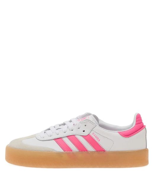 Adidas Pink Sambae 3-Stripe Sneakers
