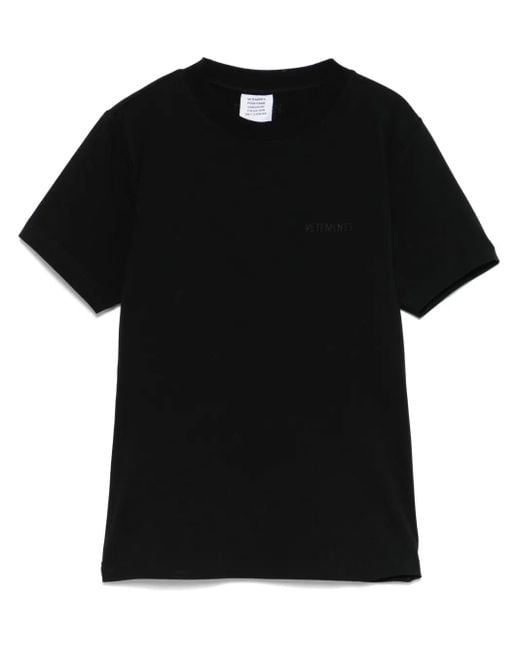 Vetements Black Logo-Embroidered T-Shirt