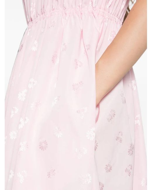 CECILIE BAHNSEN Pink Christy Floral-Jacquard Dress