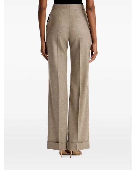 Oscar de la Renta Natural Wool-Blend Wide-Leg Pant
