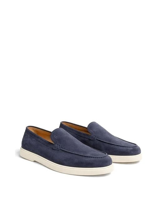Poche Paris Blue Suede Loafers for men