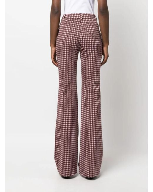 Moschino Purple Graphic-Print Flared Trousers