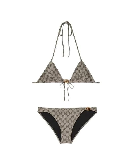 Gucci Metallic Interlocking Gg Tie Bikini