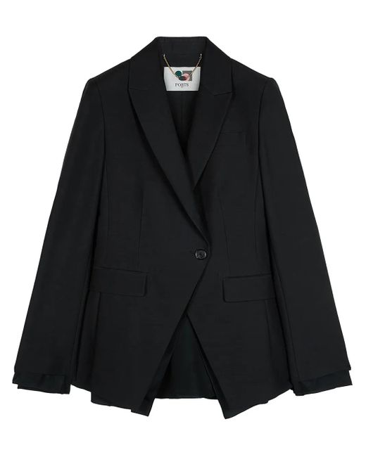Ports 1961 Black Off-Centre Fastening Blazer