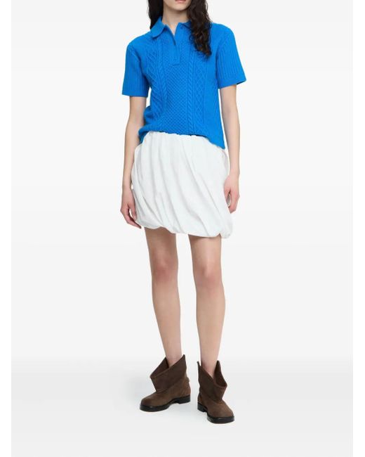 J.W. Anderson Blue Cable-Knit Polo Shirt