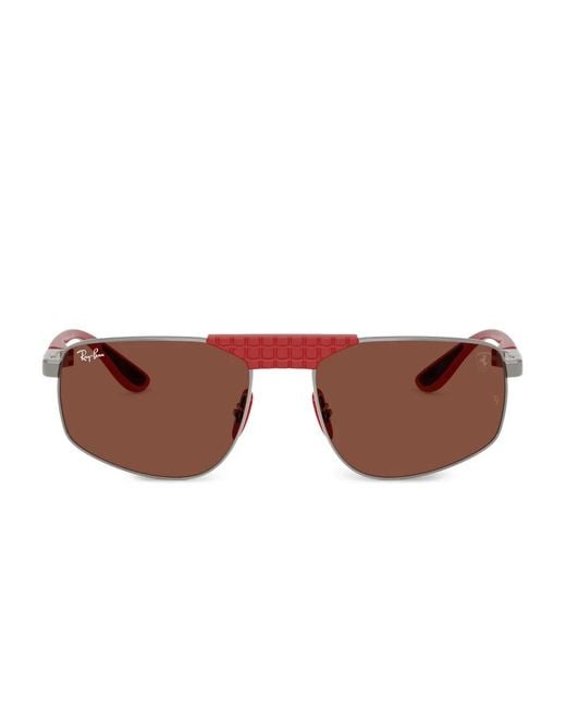 Ray-Ban Brown Textured Geometric Sunglasses