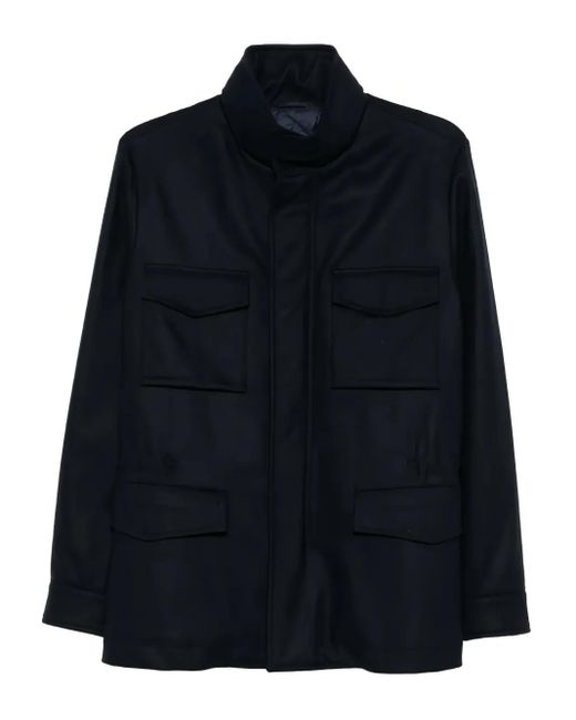 Boglioli Blue Funnel-Neck Jacket for men