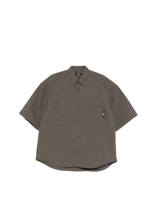 Comme des Garçons Gray Logo-Patch Short-Sleeve Shirt for men